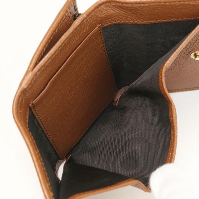 中古良品GUCCI グッチ 三折財布小銭入付き 658633 コンパクトウォレット バンブー ダイアナ レディース ブラウン