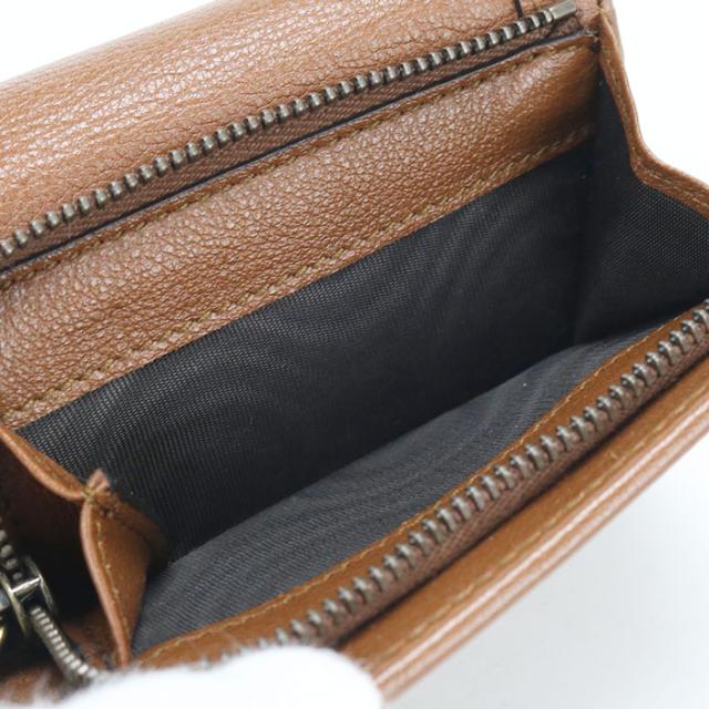 中古良品GUCCI グッチ 三折財布小銭入付き 658633 コンパクトウォレット バンブー ダイアナ レディース ブラウン