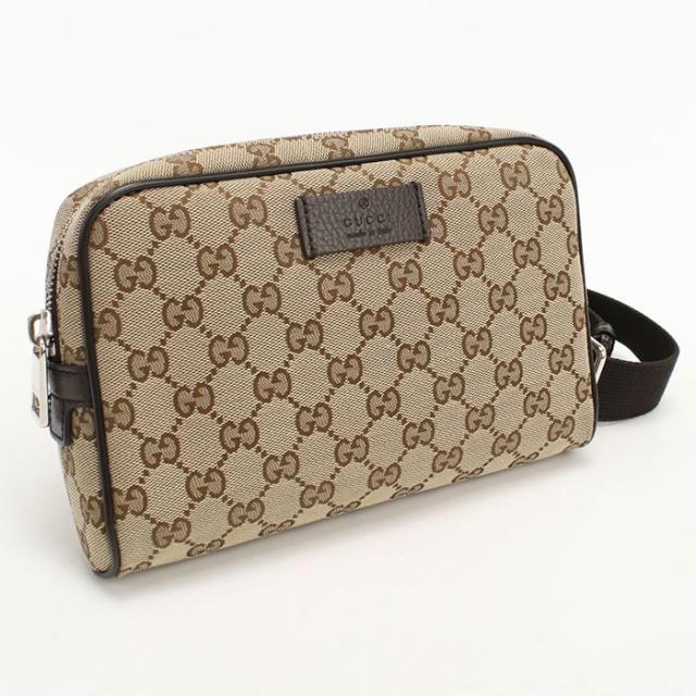 中古良品GUCCI グッチ ボディバッグ 449174 KY9KN GGキャンバス レディース ブラウン