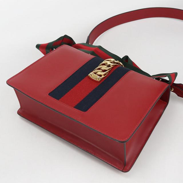 中古良品GUCCI グッチ ショルダーバッグ 421882 シルヴィ レディース レッド_1