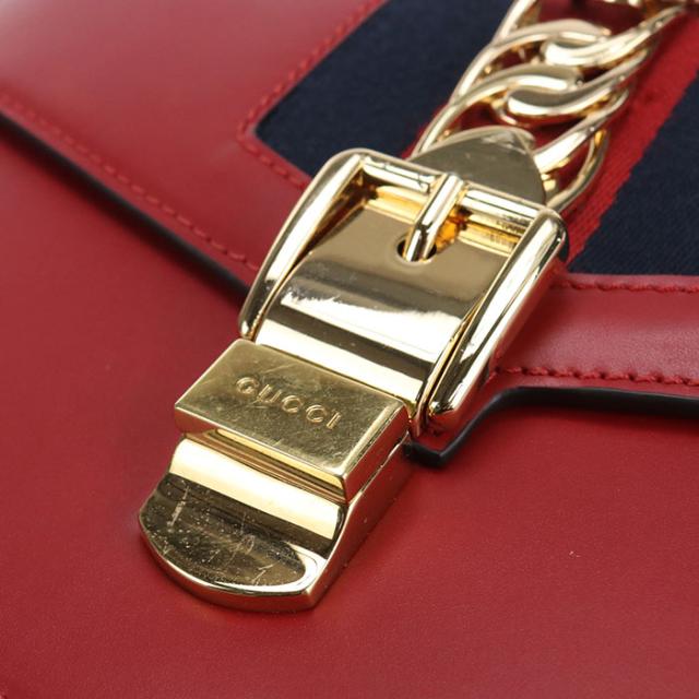 中古良品GUCCI グッチ ショルダーバッグ 421882 シルヴィ レディース レッド_3