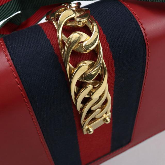 中古良品GUCCI グッチ ショルダーバッグ 421882 シルヴィ レディース レッド_5
