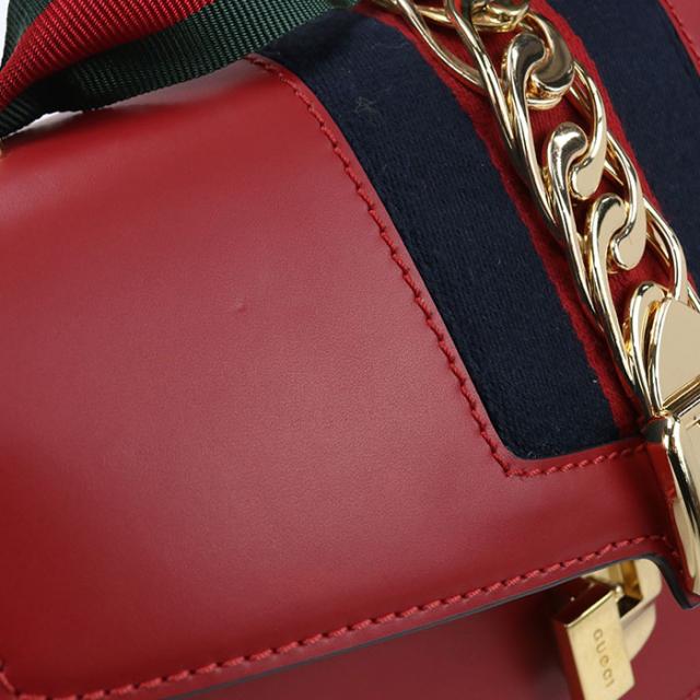 中古良品GUCCI グッチ ショルダーバッグ 421882 シルヴィ レディース レッド_7