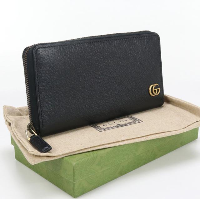 GUCCI GGマーモント ジップアラウンド 長財布 長財布 ラウンドファスナー