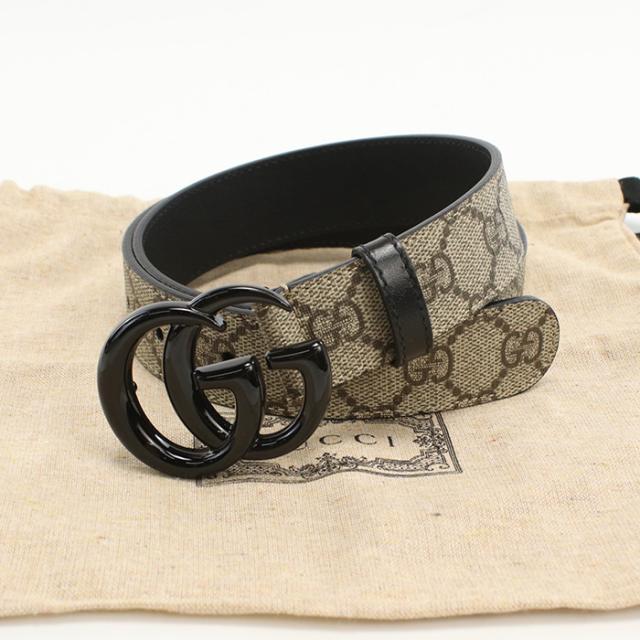 中古美品GUCCI グッチ ベルト 414516 HUH4V スリム ダブルG メンズ  