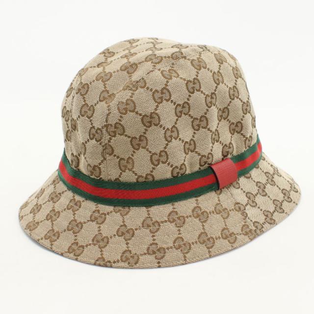 中古良品GUCCI グッチ ハット 411790 オリジナルGG フェドラハット チルドレンズ キッズ ベージュ