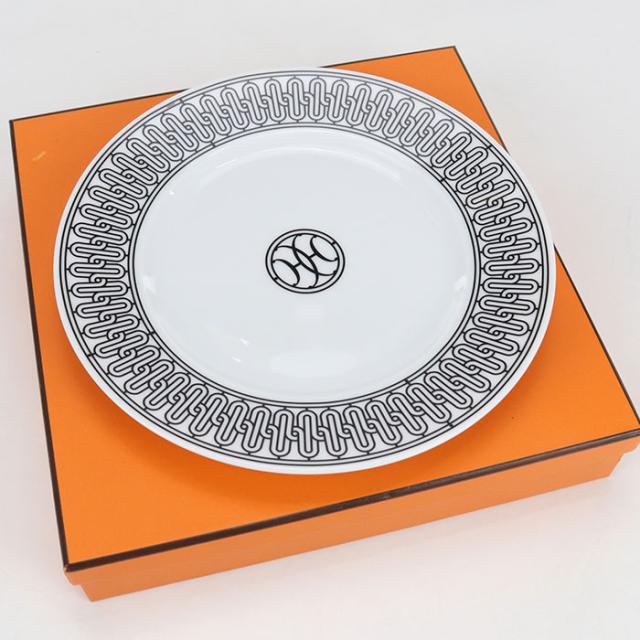 【中古・未使用】HERMES エルメス ブランド雑貨 ペアセット デザートプレートNo1 Hデコ ユニセックス ホワイト