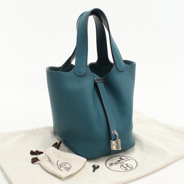 中古良品HERMES エルメス ハンドバッグ ピコタンロックPM D刻印 レディース グリーン