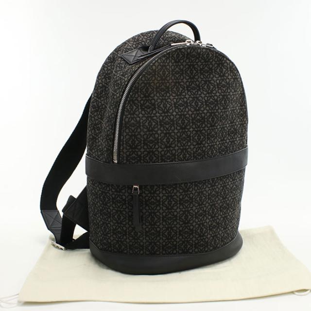 中古良品LOEWE ロエベ リュック バックパック アナグラム メンズ ブラック