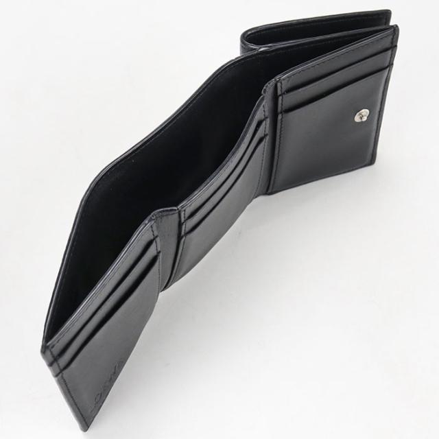 中古良品LOEWE ロエベ 三つ折り財布 トライフォールドウォレット アナグラム メンズ ブラック_3
