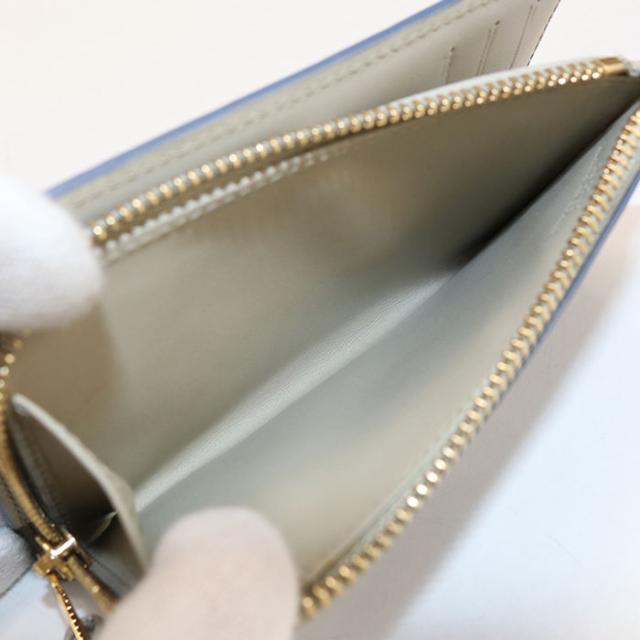 中古美品LOEWE ロエベ 二つ折り財布 アナグラム レディース ブルー_3