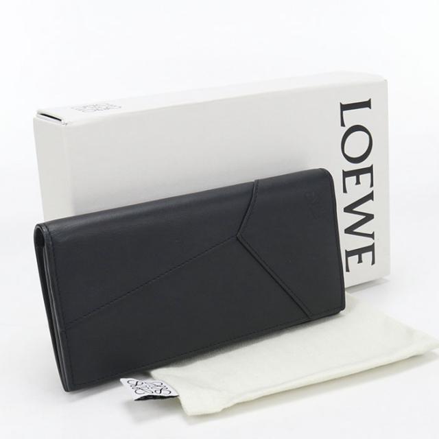 中古良品LOEWE ロエベ 長財布二折 ロング ホリゾンタル ウォレット パズル メンズ ブラック