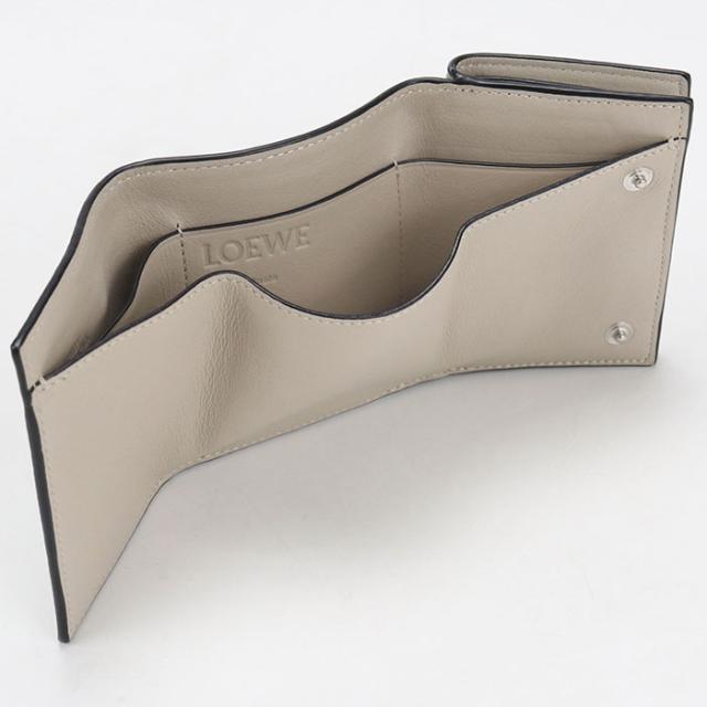 【中古・未使用】LOEWE ロエベ 三つ折り財布 アナグラム レディース グリーン_3