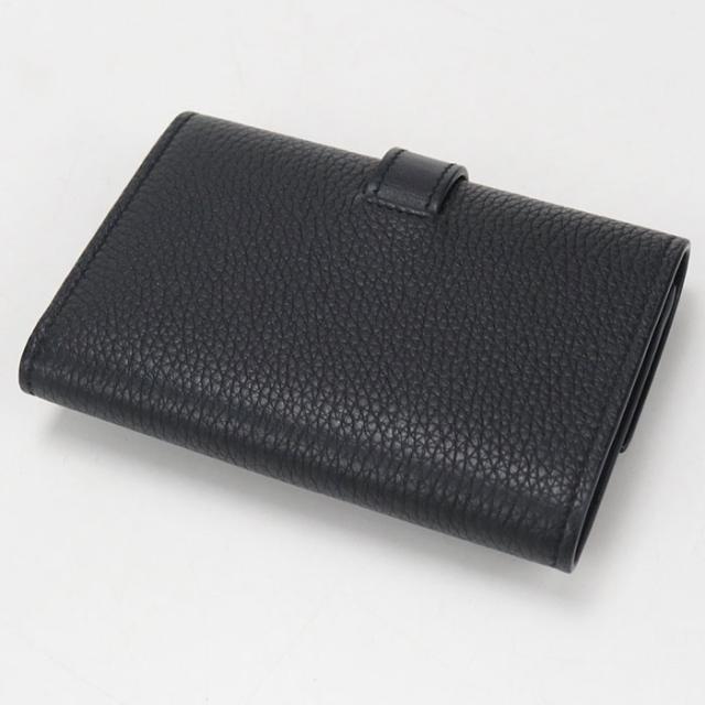 中古良品LOEWE ロエベ 三つ折り財布 バーティカルウォレットスモール アナグラム レディース ブラック
