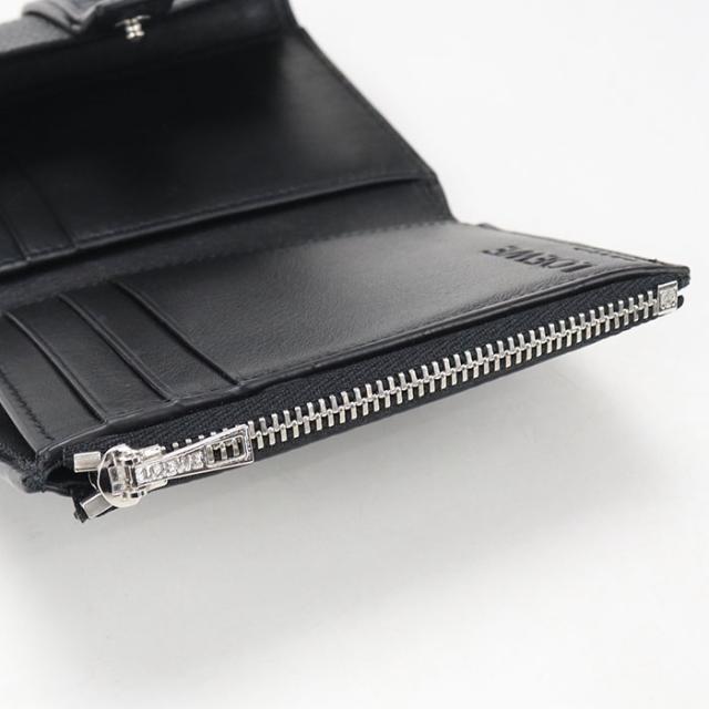 中古良品LOEWE ロエベ 三つ折り財布 バーティカルウォレットスモール アナグラム レディース ブラック