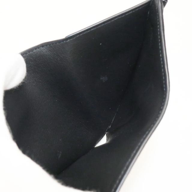中古良品LOEWE ロエベ 三つ折り財布 バーティカルウォレットスモール アナグラム レディース ブラック