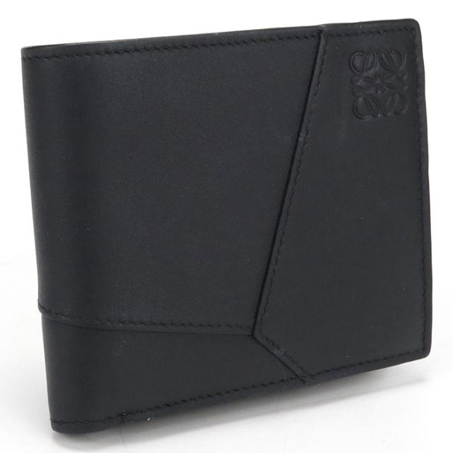 中古良品LOEWE ロエベ 二つ折り財布 バイフォールドコインウォレット パズル メンズ ブラック