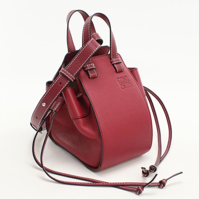 中古良品LOEWE ロエベ 斜め掛け ショルダーバッグ ハンモックバッグ ミニ レディース レッド