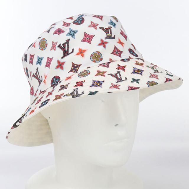 未使用級】Louis Vuitton バケットハット・デイリーグラム ホワイト 美