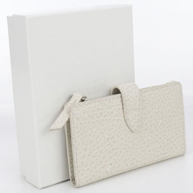 【中古・未使用】Maison Margiela  メゾンマルジェラ 二つ折り財布 SA1VX0019 ジップウォレット 4ステッチ レディース アイボリー