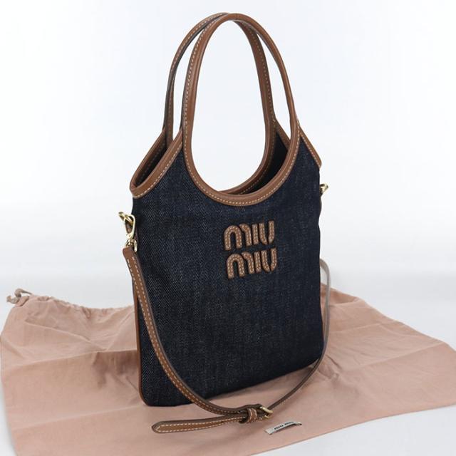 【中古・未使用】MIUMIU(OUTLET) ミュウミュウ アウトレット ショルダーバッグ 5BA281 ミニ　2WAY アイビー レディース ネイビー