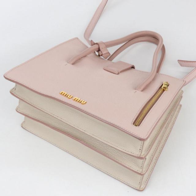 中古良品MIUMIU(OUTLET) ミュウミュウ アウトレット トートバッグ 5BA104 F0JW1 2AJB 2WAY マドラス レディース ピンク_1