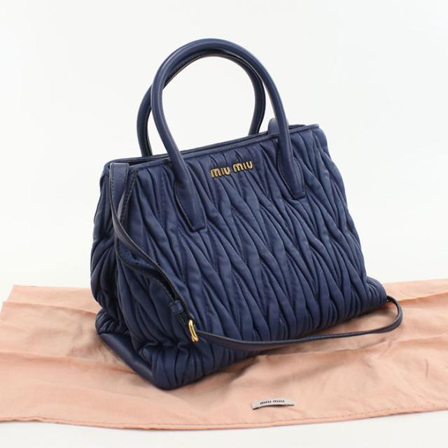 中古良品MIUMIU(OUTLET) ミュウミュウ アウトレット トートバッグ 2WAY マテラッセ レディース ブルー