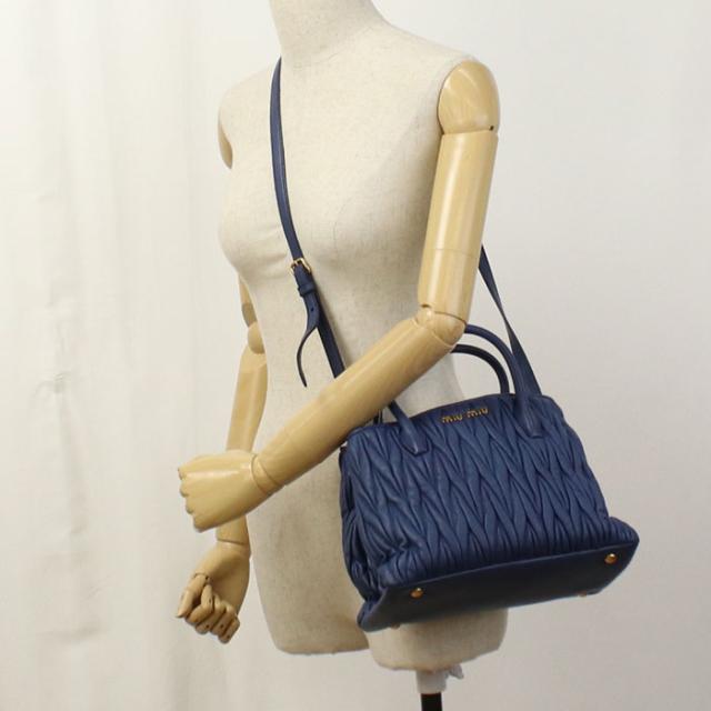 中古良品MIUMIU(OUTLET) ミュウミュウ アウトレット トートバッグ 2WAY マテラッセ レディース ブルー_9