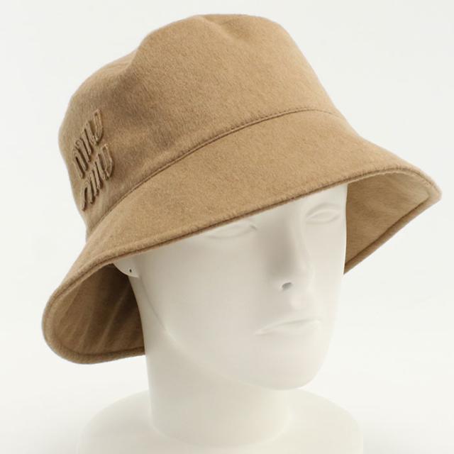 中古美品MIUMIU(OUTLET) ミュウミュウ アウトレット ハット 5HC196 2CP1 バケットハット ユニセックス ベージュ