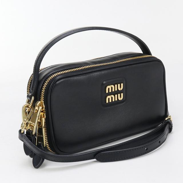 中古良品MIUMIU(OUTLET) ミュウミュウ アウトレット 斜め掛け ショルダーバッグ 5BH229 2WAYハンドバッグ レディース ブラック