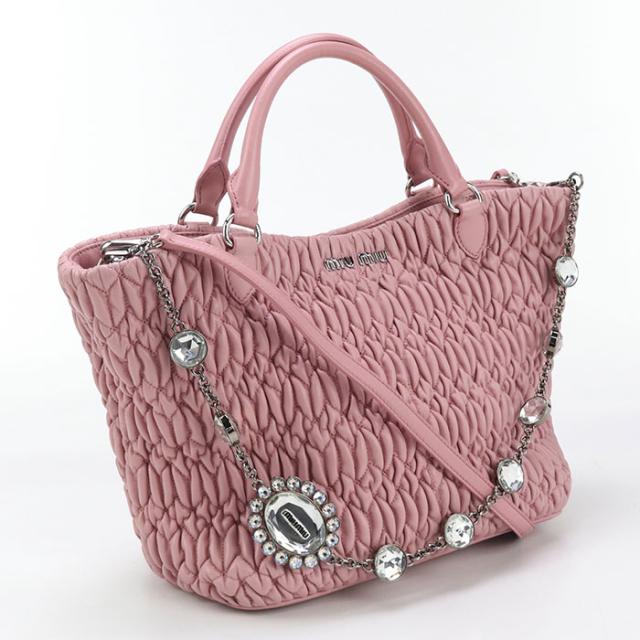 中古良品MIUMIU(OUTLET) ミュウミュウ アウトレット トートバッグ 2WAY マテラッセ レディース ピンク