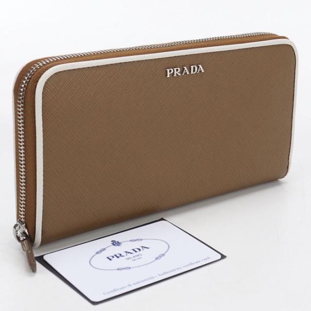 中古美品PRADA プラダ 長財布ラウンドファスナー サフィアーノレザー 