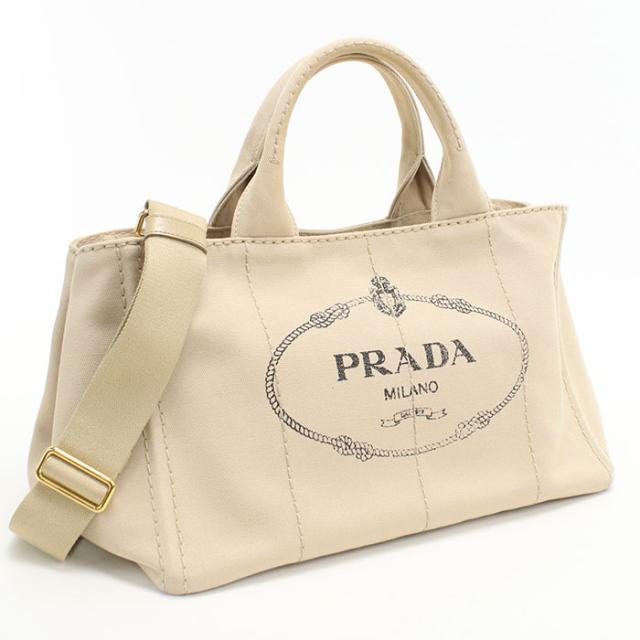 中古良品PRADA プラダ トートバッグ BN2642 2WAY カナパ レディース ベージュ