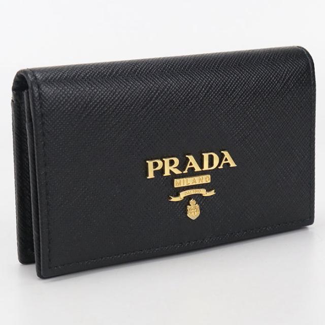 中古良品PRADA プラダ 名刺入れ サフィアーノレザー レディース ブラック