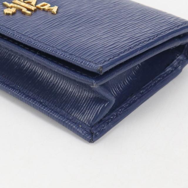 中古良品PRADA プラダ 名刺入れ サフィアーノレザー レディース ブルー_6