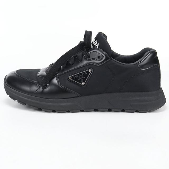 中古良品PRADA プラダ スニーカー 2EE443 3LF5 F0002 ブラッシュドレザースニーカー PRAX 01 メンズ ブラック_1