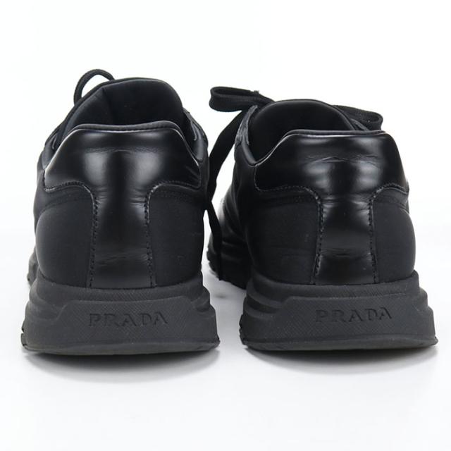 中古良品PRADA プラダ スニーカー 2EE443 3LF5 F0002 ブラッシュドレザースニーカー PRAX 01 メンズ ブラック_2