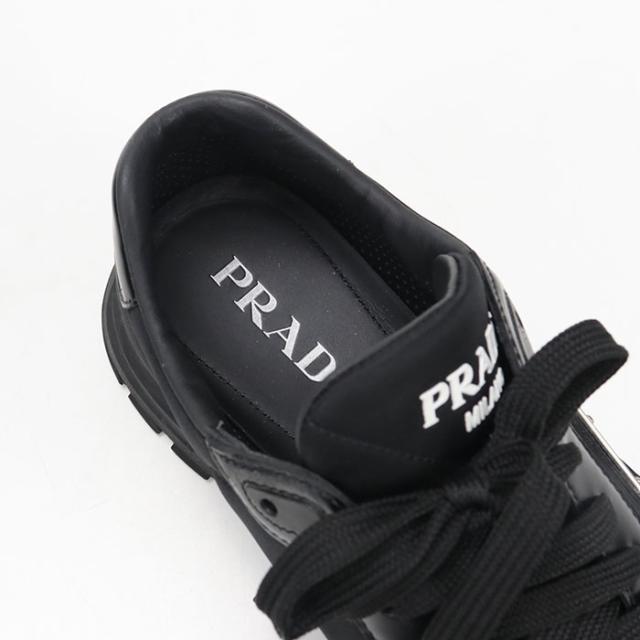中古良品PRADA プラダ スニーカー 2EE443 3LF5 F0002 ブラッシュドレザースニーカー PRAX 01 メンズ ブラック_3