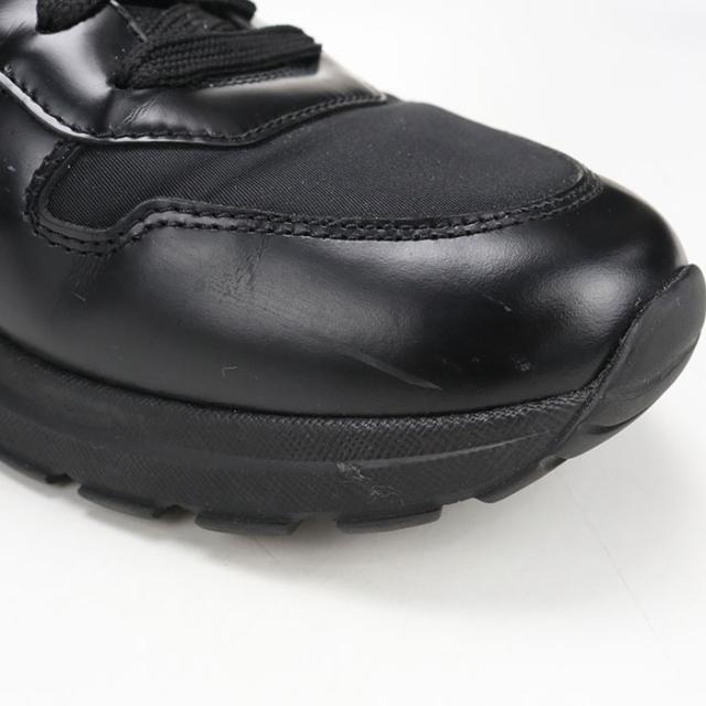 中古良品PRADA プラダ スニーカー 2EE443 3LF5 F0002 ブラッシュドレザースニーカー PRAX 01 メンズ ブラック_5