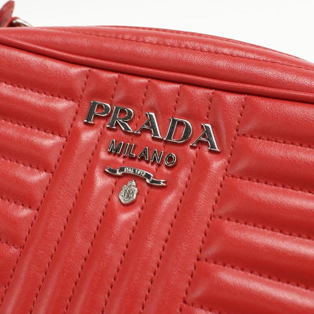 中古良品PRADA プラダ ショルダーバッグ 1BH083 チェーン ダイアグラム レディース レッド_3