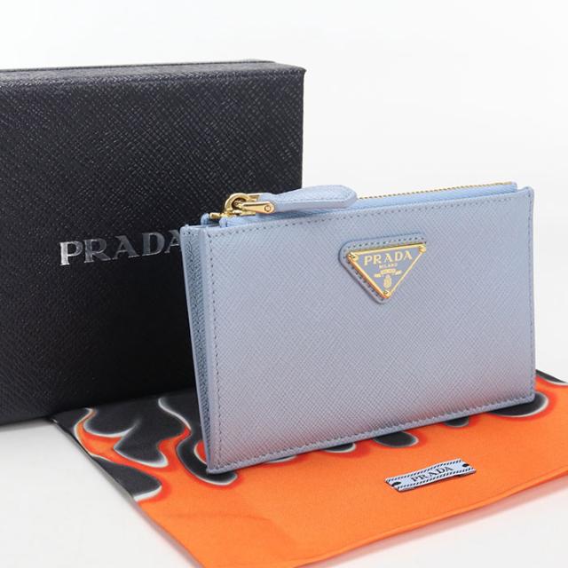 【中古・未使用】PRADA プラダ コインケース 1MC086 2IGZ F0076 カードケース プリントサフィアーノレザー レディース ブルー