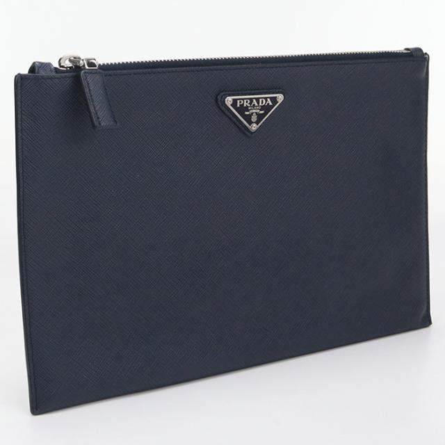 中古良品PRADA プラダ クラッチバッグ サフィアーノレザー クラッチ 