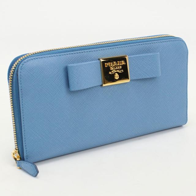 PRADA プラダ長財布 ブルー 中古良品PRADA プラダ 長財布ラウンド