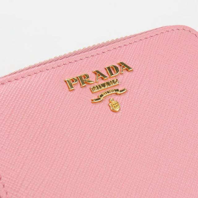 美品！！PRADA ピンク 二つ折り財布 プラダ PRADA ピンク サフィアーノ ピンクコンパクト財布 二つ折