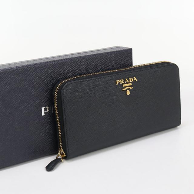 PRADA ブラック 長財布 ゴールドファスナー PRADAゴールドラウンド
