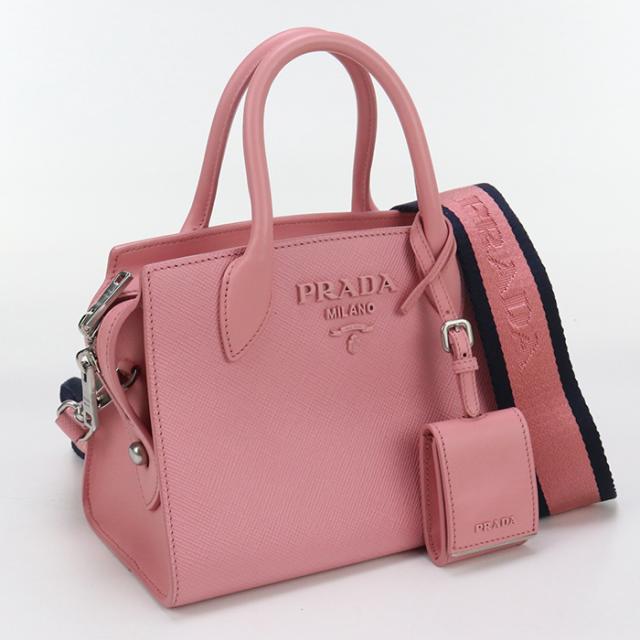 中古美品PRADA プラダ ハンドバッグ 2WAY レディース ピンク