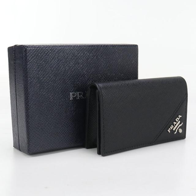 ✨極美品✨PRADA プラダ　サフィアーノレザー　カードケース　名刺入れ　黒 SAFFIANO（PRADA） プラダ カードケース 名刺入れ サフィアーノ メタル