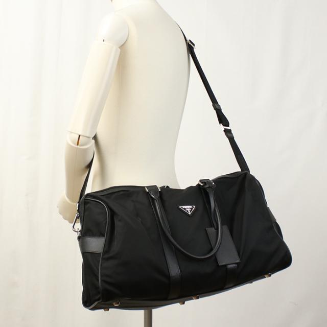 プラダ ナイロン ロゴプレート 2WAY ボストンバッグ 中古良品PRADA