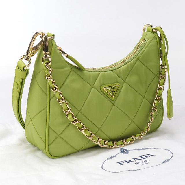 中古美品PRADA プラダ ショルダーバッグ 1BC204 2AOS F0V96 ミニバッグ Re-Edition 1995 レディース グリーン