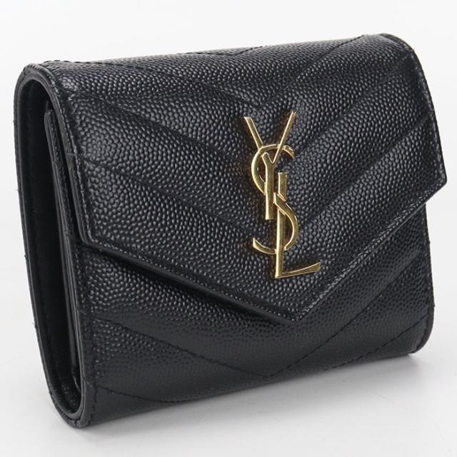 中古良品SAINT LAURENT サンローラン 三つ折り財布 692061 マルチ 